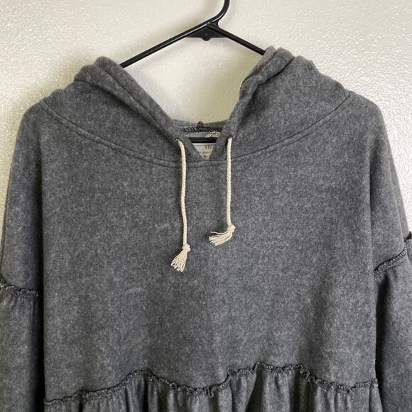 Farmhouse Frocks Sweatshirt Dress Womens Small Gray Hoodie Pockets Relaxed - Picture 3 of 8